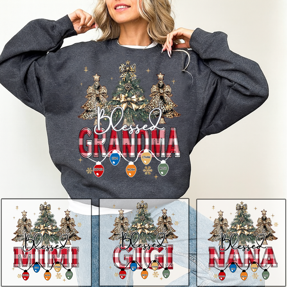 Personalized Blessed Grandma Sweatshirt, Gift for Grandma and Kids