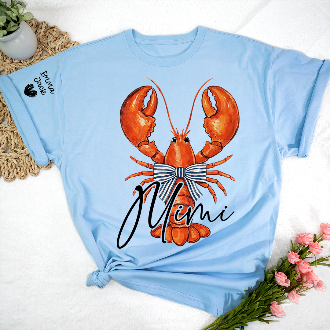 Colorful Lobster Mimi Shirt for Women Personalized Family Tee For Gift Grandma And Kids