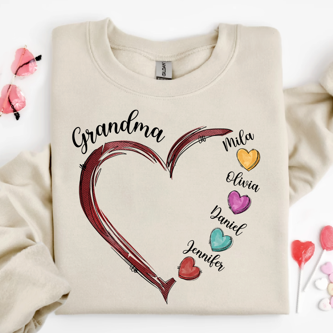 Valentine's Love Heart For Grandma And Kids LTP01