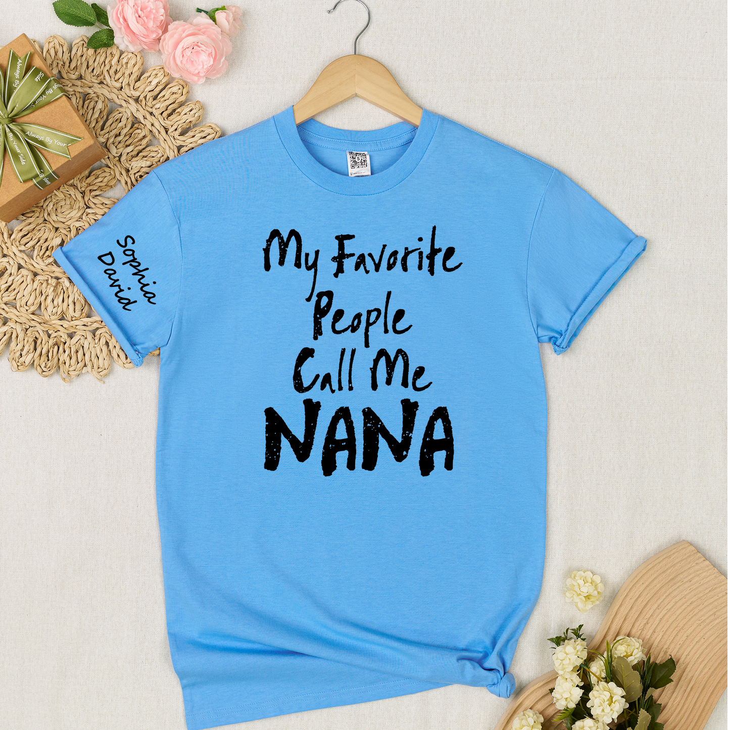 Custom Nana Shirt My Favorite People Call Me Nana Personalized Grandma T Shirt with Kids Names Gift for Nana Mother Birthday Family Matching Tee