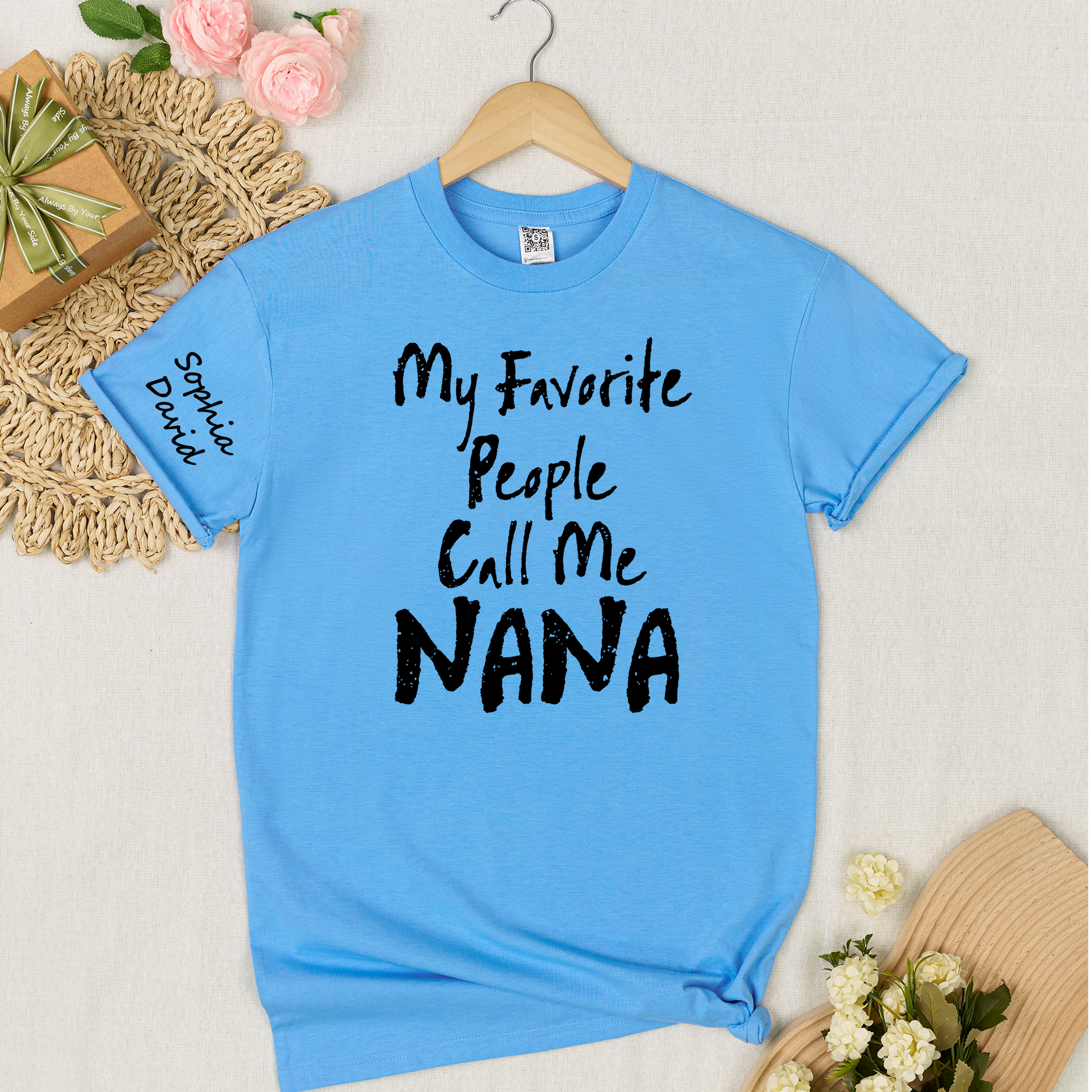 Custom Nana Shirt My Favorite People Call Me Nana Personalized Grandma T Shirt with Kids Names Gift for Nana Mother Birthday Family Matching Tee