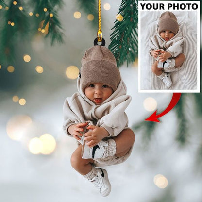 Personalized Your Photo Ornament, Custom Photo Mica Ornament, Christmas Gift For Family