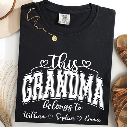 Comfort Colors Shirt, Custom This Grandma Belongs To And Grandkids