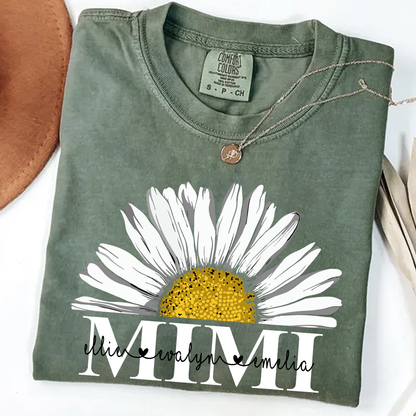 Personalized Mimi And Grandkids Daisy , Mother's Day Gift Grandma Comfort Colors T-Shirt