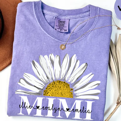 Personalized Mimi And Grandkids Daisy , Mother's Day Gift Grandma Comfort Colors T-Shirt
