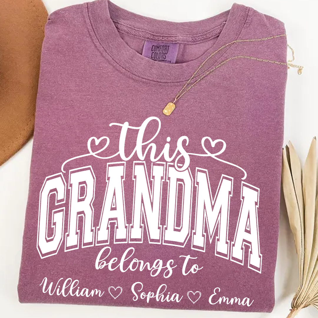 Comfort Colors Shirt, Custom This Grandma Belongs To And Grandkids