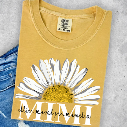Personalized Mimi And Grandkids Daisy , Mother's Day Gift Grandma Comfort Colors T-Shirt