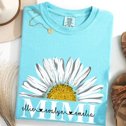 Personalized Mimi And Grandkids Daisy , Mother's Day Gift Grandma Comfort Colors T-Shirt