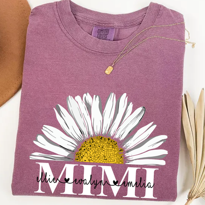 Personalized Mimi And Grandkids Daisy , Mother's Day Gift Grandma Comfort Colors T-Shirt