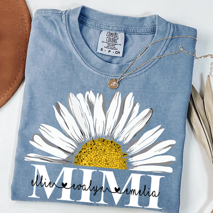 Personalized Mimi And Grandkids Daisy , Mother's Day Gift Grandma Comfort Colors T-Shirt