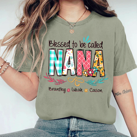 Personalized Blessed To Be Called Nana Comfort Colors T-Shirt