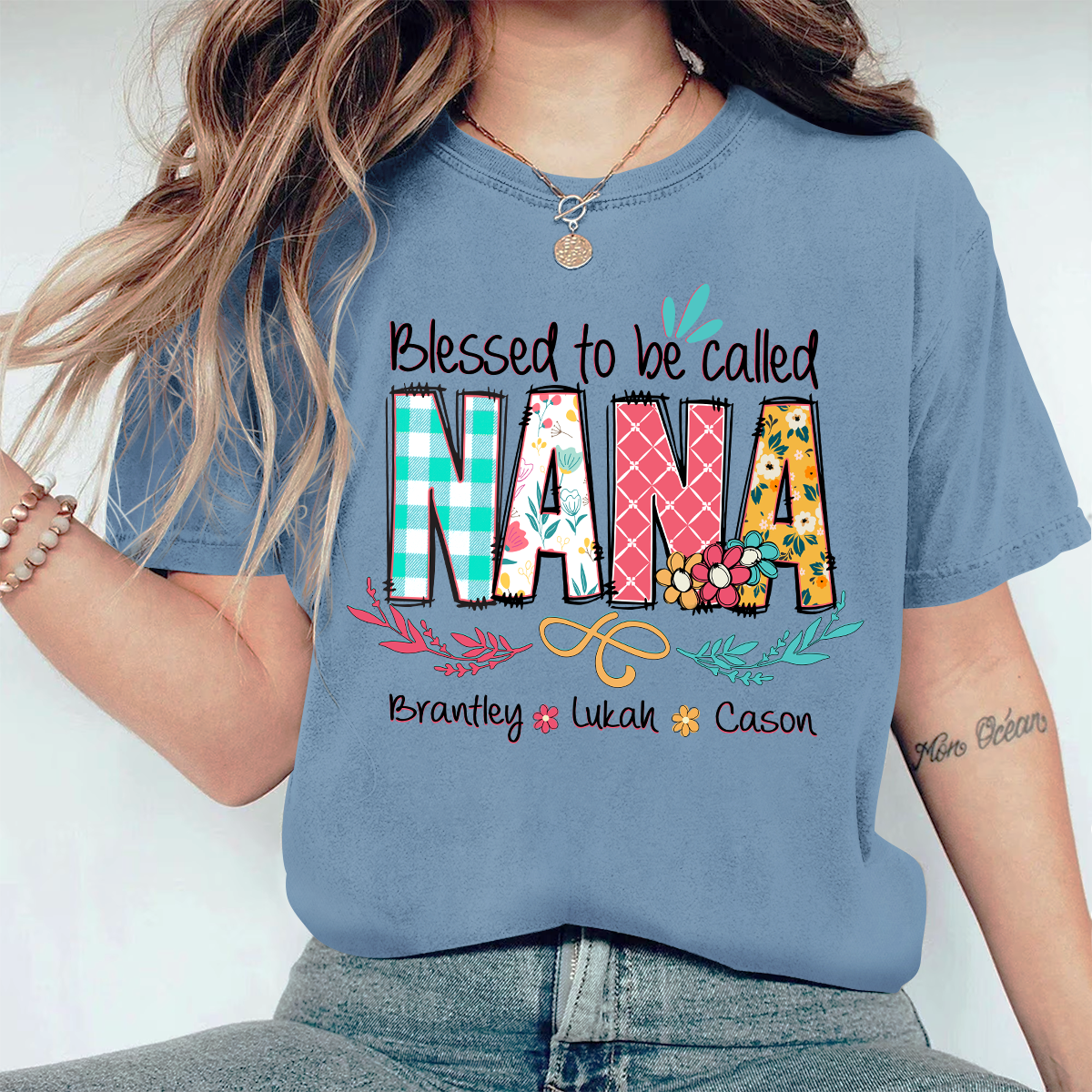 Personalized Blessed To Be Called Nana Comfort Colors T-Shirt