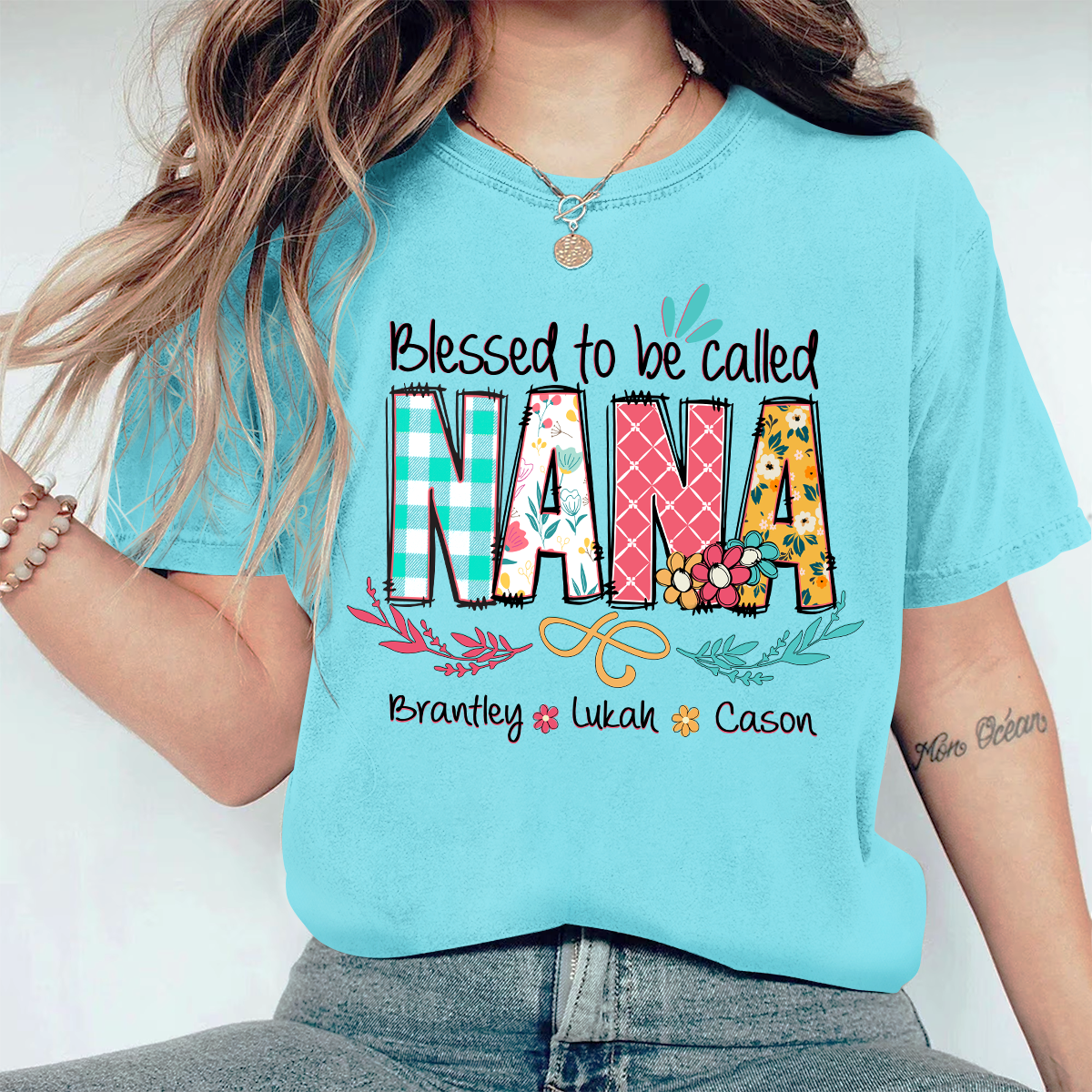 Personalized Blessed To Be Called Nana Comfort Colors T-Shirt