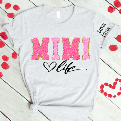 Custom Mimi Life Glitter Mother's Day 2024 T-Shirt