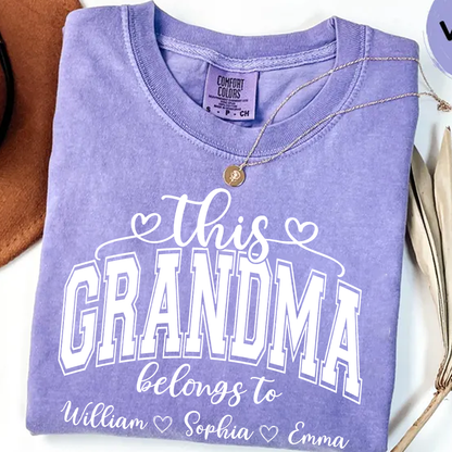 Comfort Colors Shirt, Custom This Grandma Belongs To And Grandkids