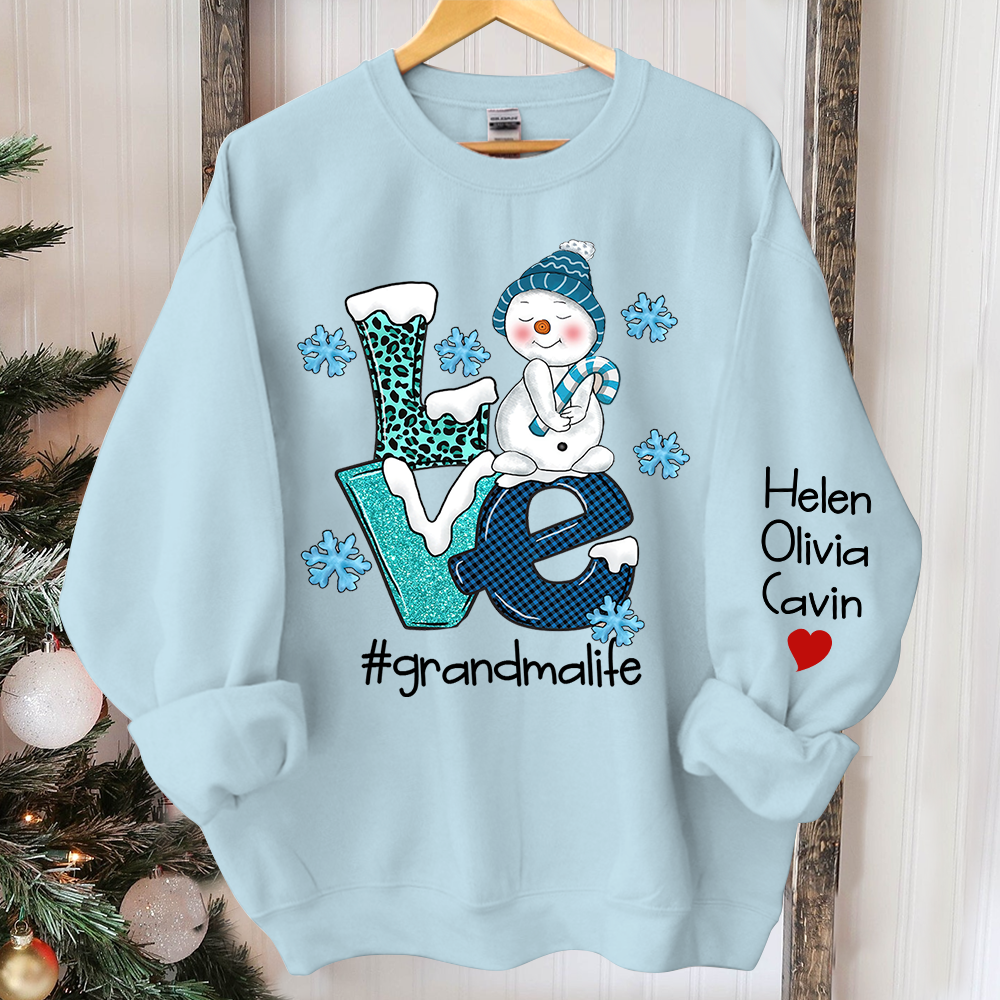 Love Grandma Life Snowman Cute Sweatshirt