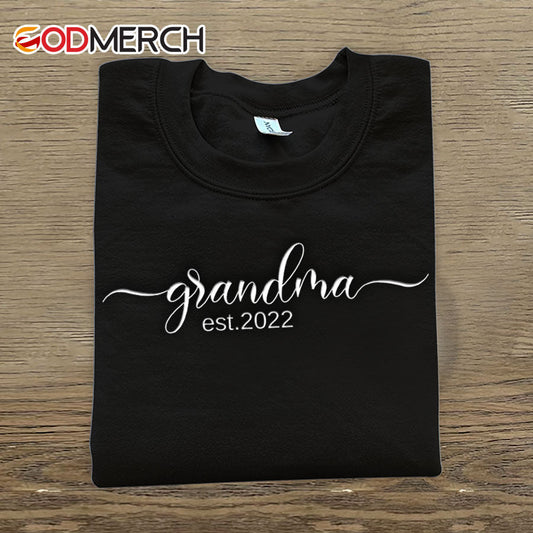 Grandma Est Embroidered Sweatshirt