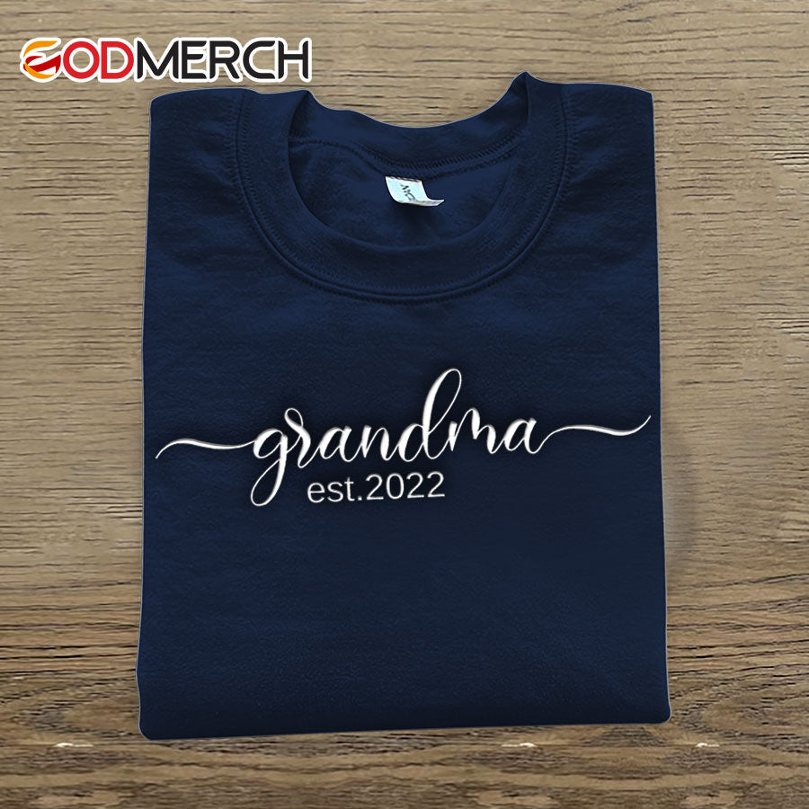 Grandma Est Embroidered Sweatshirt