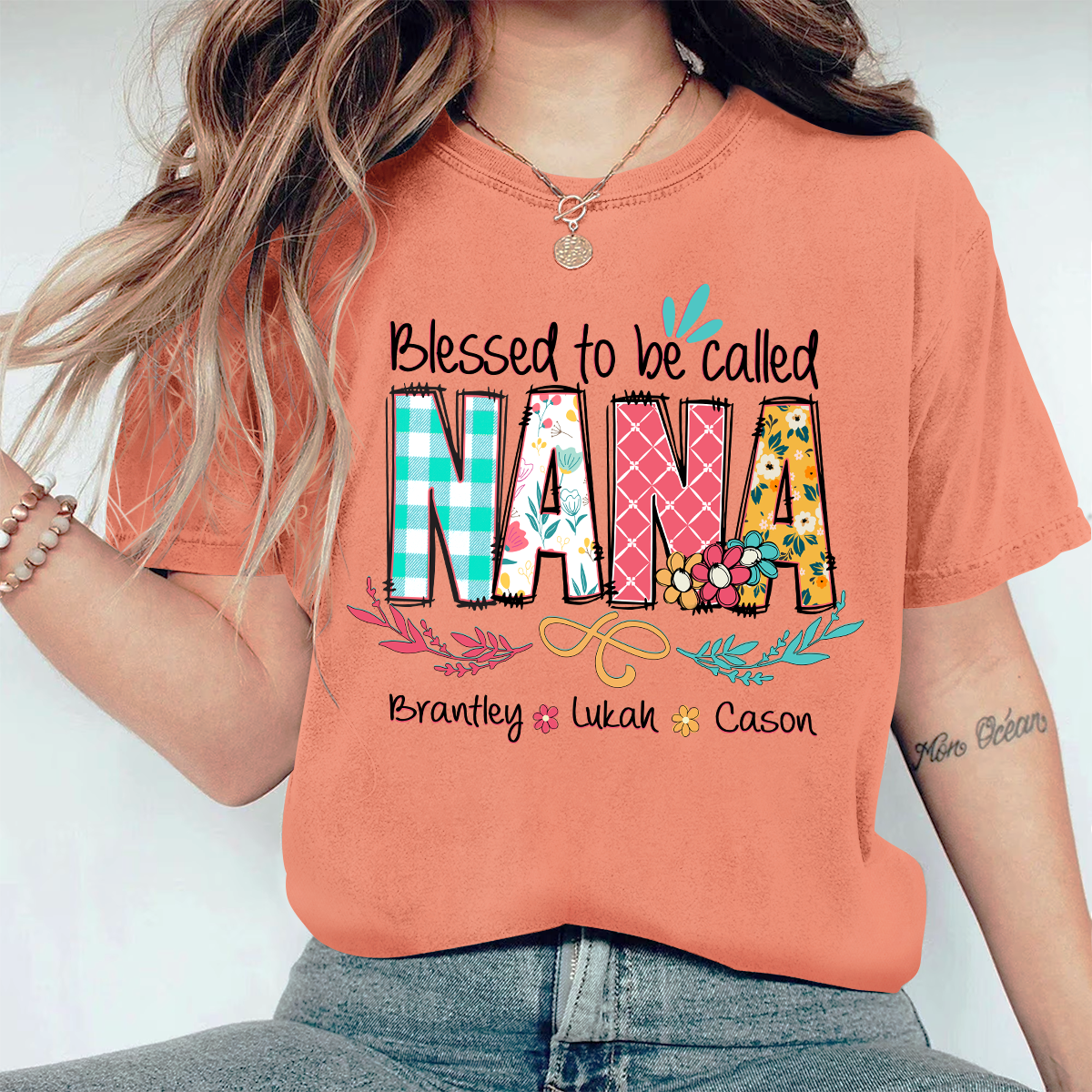 Personalized Blessed To Be Called Nana Comfort Colors T-Shirt