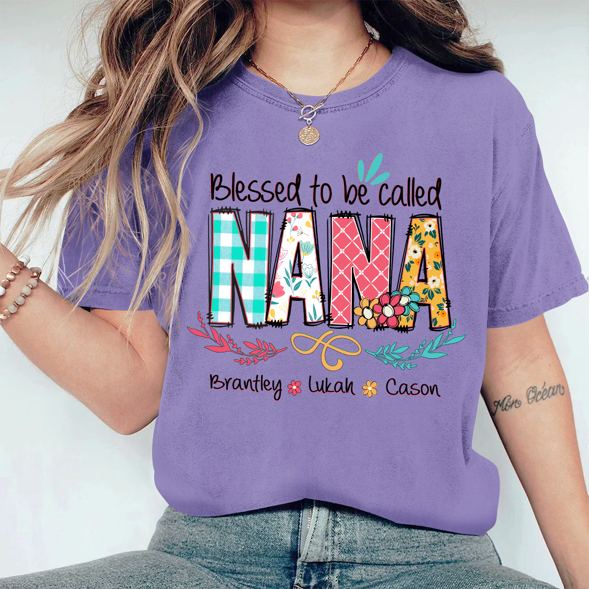 Personalized Blessed To Be Called Nana Comfort Colors T-Shirt