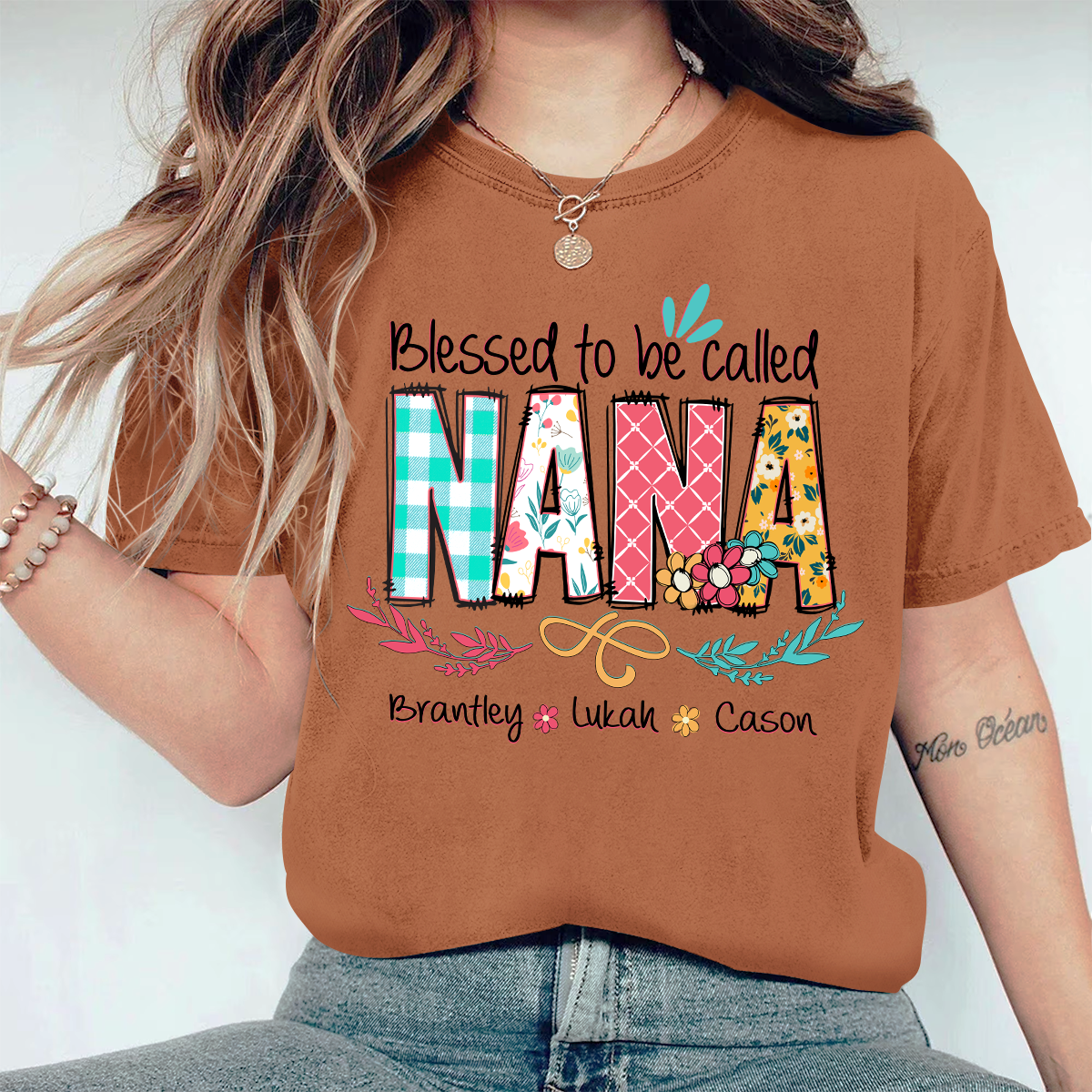 Personalized Blessed To Be Called Nana Comfort Colors T-Shirt