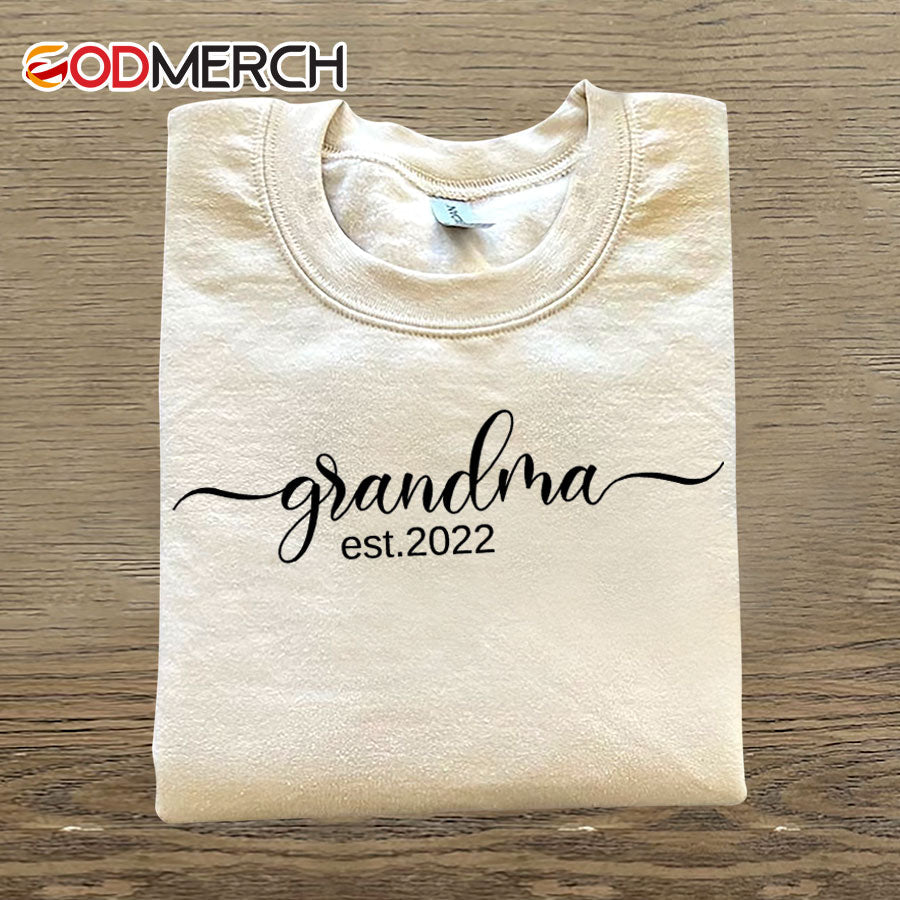 Grandma Est Embroidered Sweatshirt