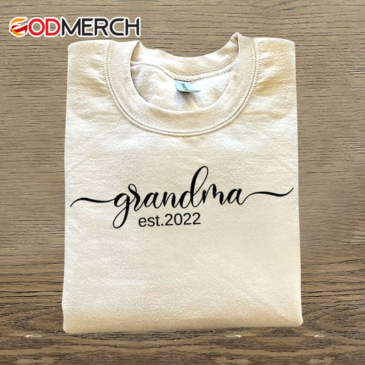 Grandma Est Embroidered Sweatshirt