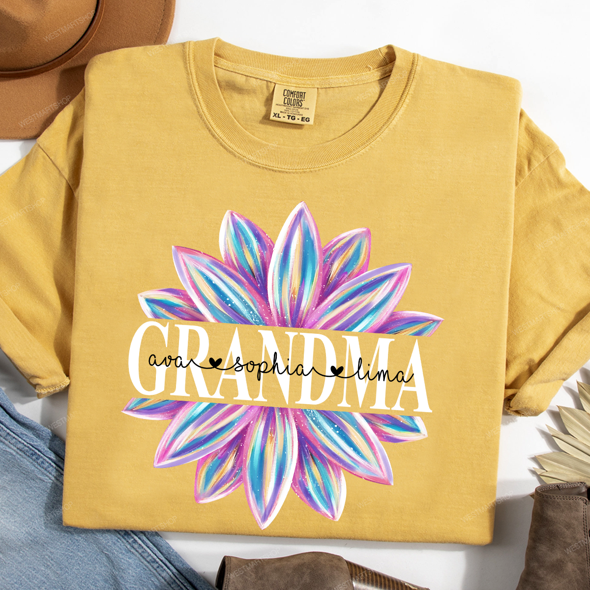 Comfort Colors® Grandma Flower 1 Color Trend Shirt, Gift For Grandma T-Shirt