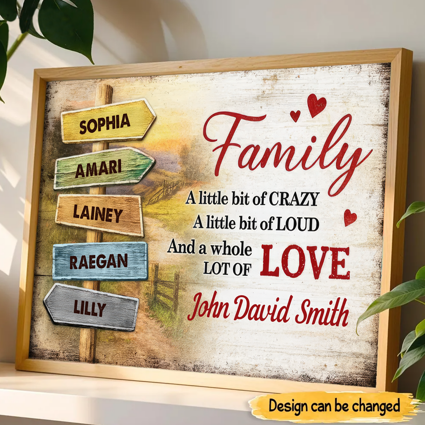 Custom Family A Little Bit Crazy Whole Lot of Love, Poster Heartwarming Gift for Parents Grandparents
