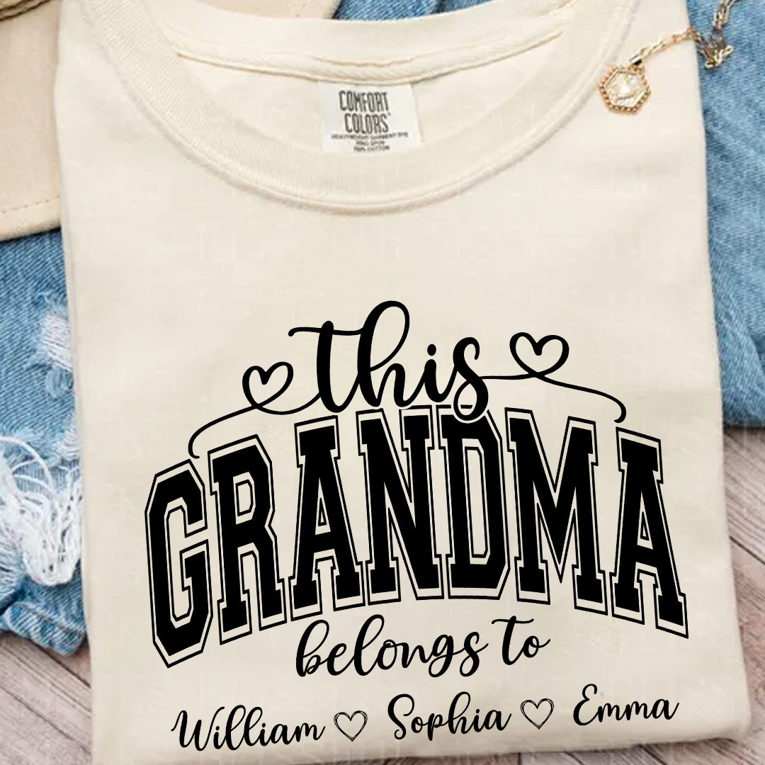 Comfort Colors Shirt, Custom This Grandma Belongs To And Grandkids