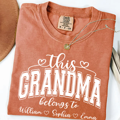 Comfort Colors Shirt, Custom This Grandma Belongs To And Grandkids