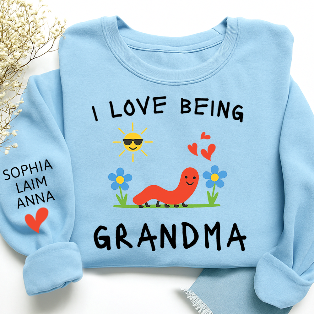 I Love Being Grandma Sweatshirt, Cute Family Design Crewneck