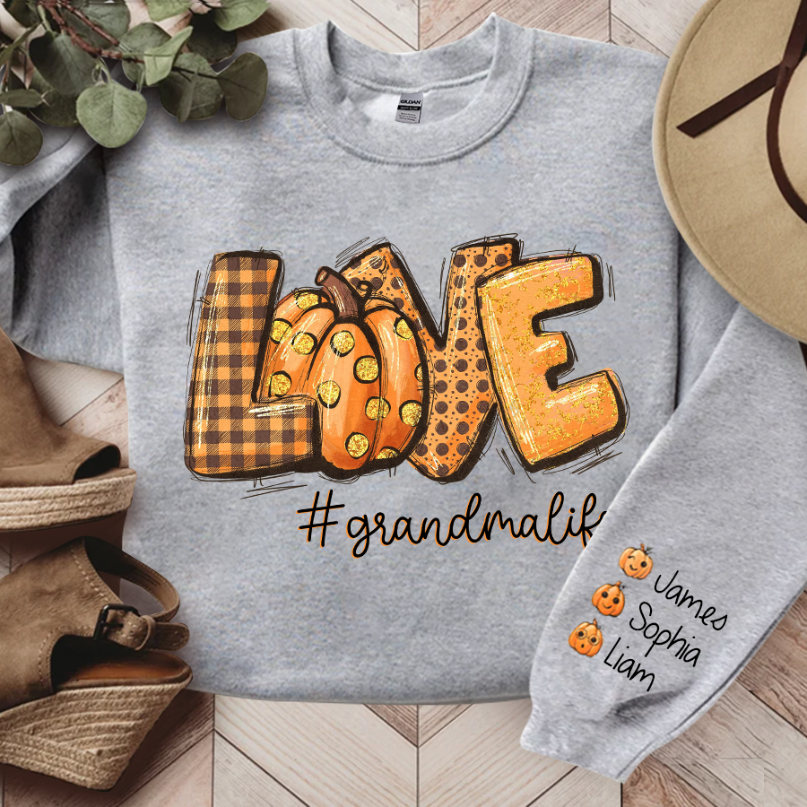 Love Pumpkin Fall Autumn, Grandma Life And Grandkids Sweatshirt, Grandma Autumn Gift TH Sweatshirt