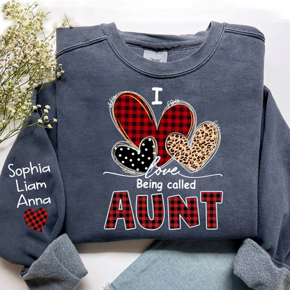 I Love Being Calling Aunt Sweatshirt, Personalized Name Shirt for Family