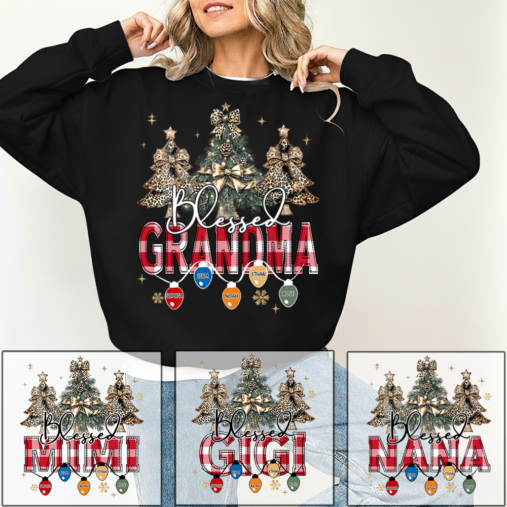 Personalized Blessed Grandma Sweatshirt, Gift for Grandma and Kids