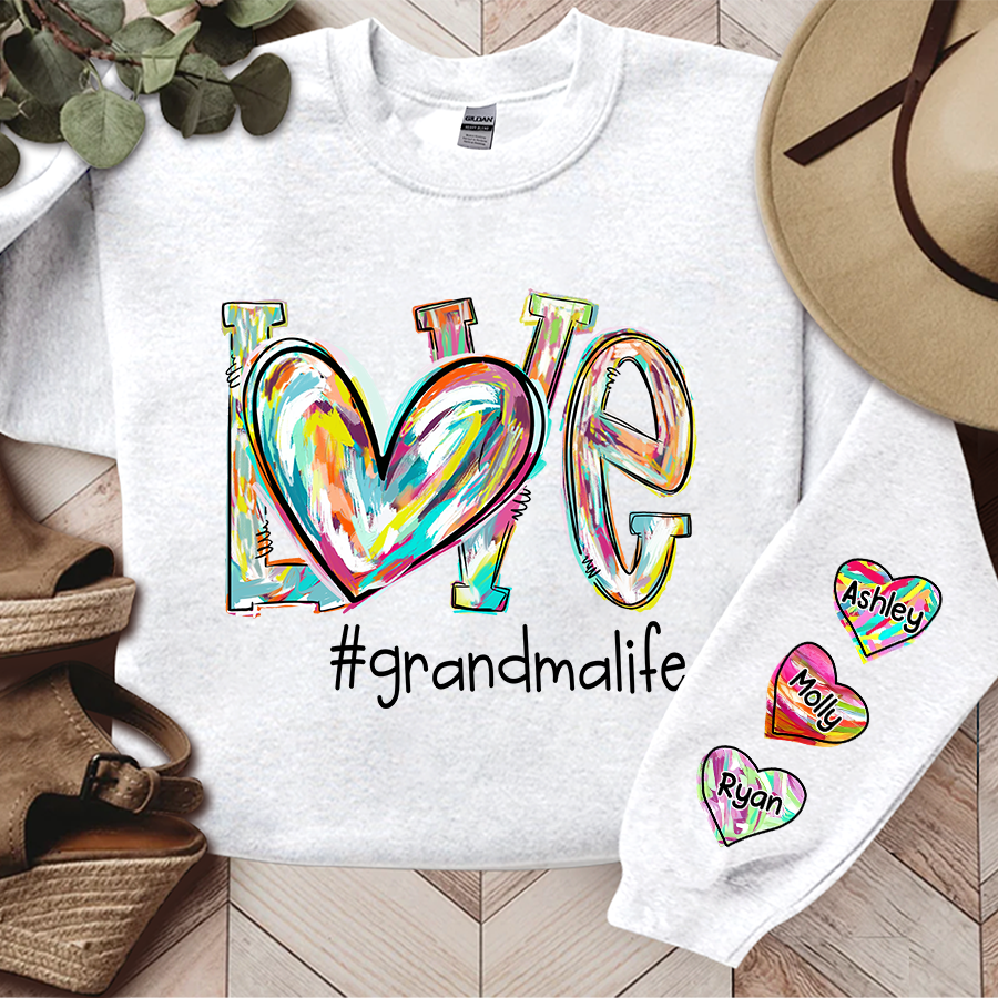 Love Grandmalife Color And Grandkids TH Sweatshirt