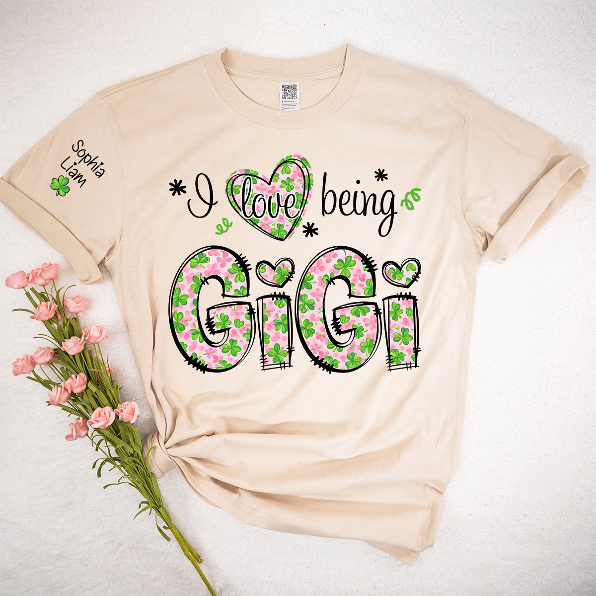 I Love Being Gigi Shirt, St Patrick’s Day Gigi Shirt With Shamrock Pattern