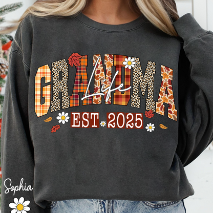 Preppy Fall Mimi Life, Personalized For Grandma And Kids