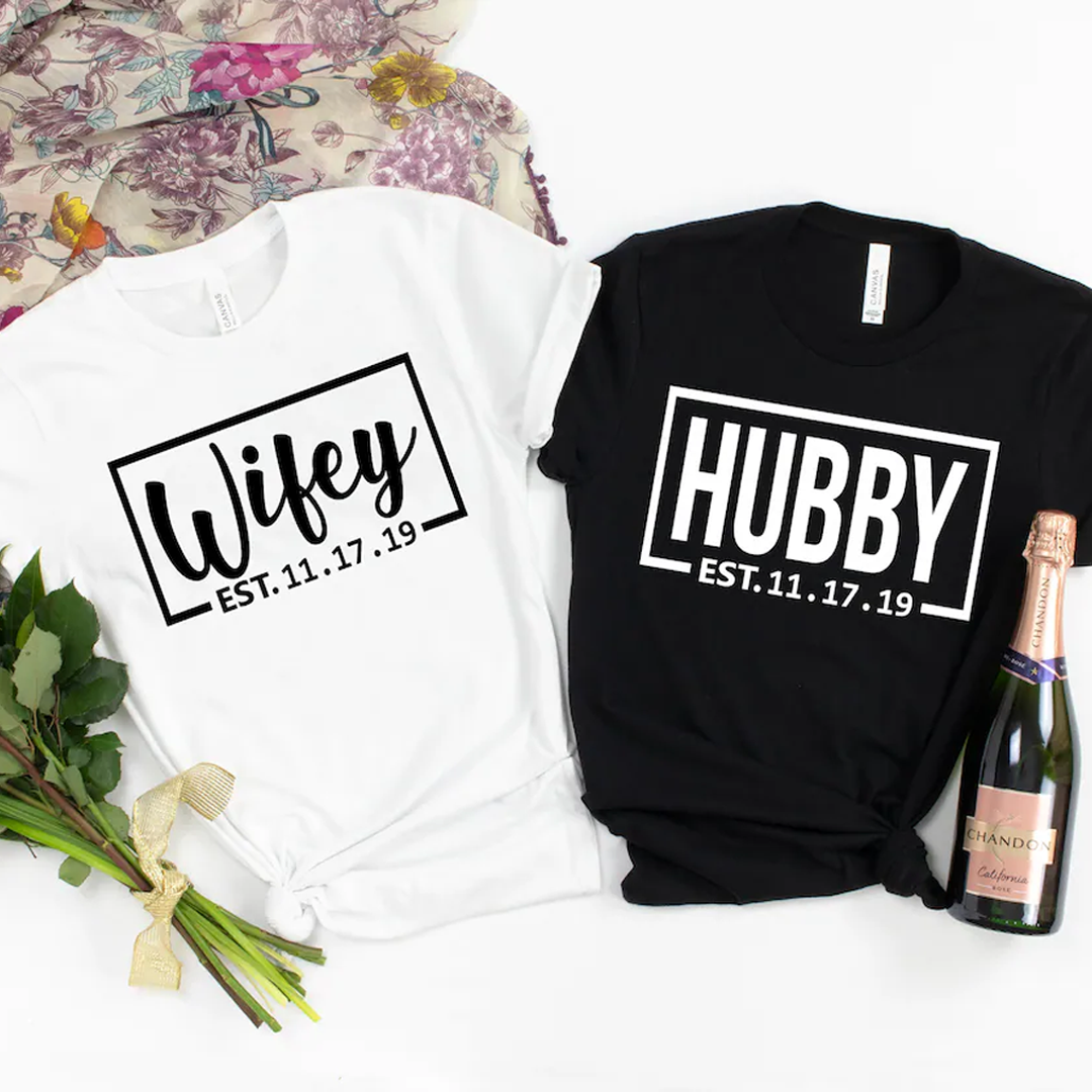 Honeymoon Just Married Bridal Gift Husband And Wife Shirts
