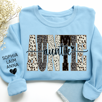 Custom Bible Style Auntie Sweatshirt – Personalized Gift for Mom, Mama, or Grandma with Grandkids’ Names