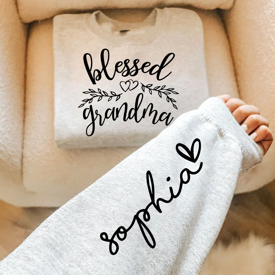 Custom Blessed Grandma Heart And Kids LTP01
