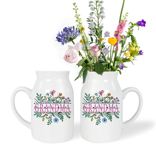 Flowers For Grandma And Kids - Custom Home Decoration Flower Vase According To Family Requirements - Warm Gift For Mother's Day, Ceramic Flower Vase