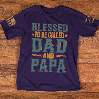 Blesses To Be Called Dad And Papa And Kids Flag American