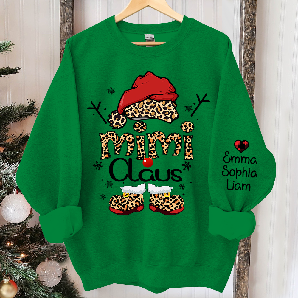 Mimi Claus Christmas Sweatshirt, Custom Mimi And Grandkids, Grandma Gift Christmas TH Sweatshirt