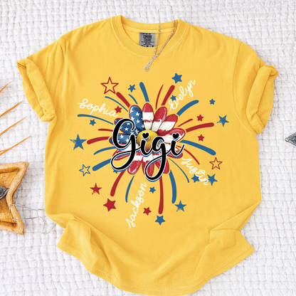 Comfort Colors® 4th of July Mimi T-shirt, A Vibrant American Flag T-shirt, A Gift For Grandma And Her Grandchildren