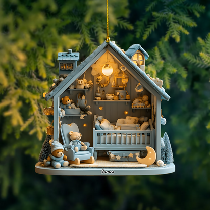 Personalized Baby Nursery Ornament – Custom Name Newborn Room Christmas Tree Decoration 2025 Ornament