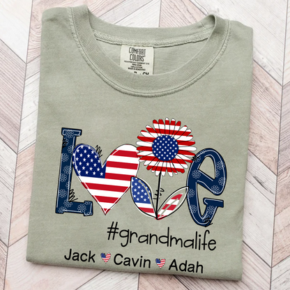 Comfort Colors® Love Grandma Life Usa, Custom Mom, Grandma With Grandkids, Gift for Grandma