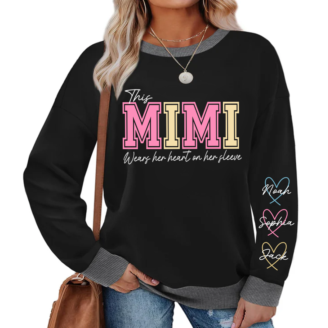 This Mom Wears Her Heart On Her Sleeve, A Gift For A Loved One Sweatshirt Mix Sweatshirt MIX