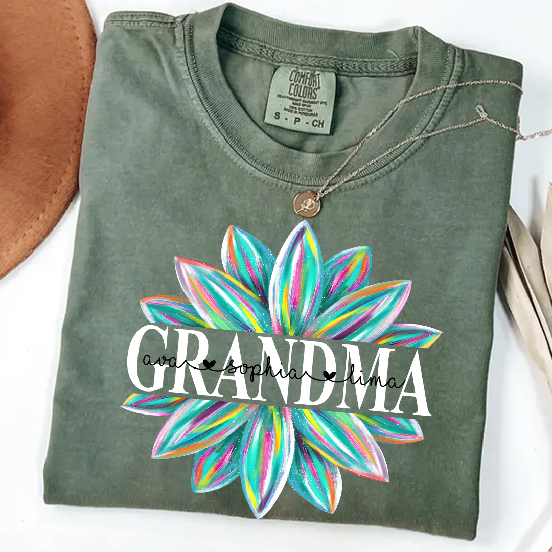 Comfort Colors® Grandma Flower Color Trend Shirt, Gift For Grandma T-Shirt