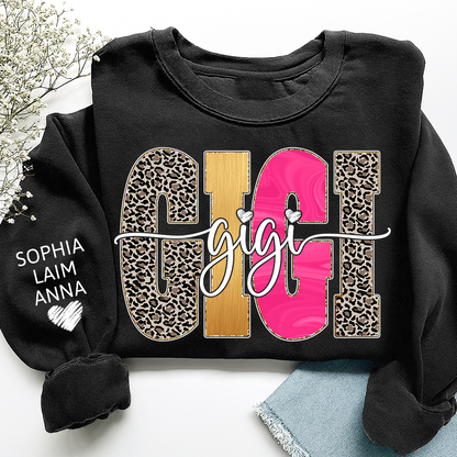 Custom Coquette Leopard Mimi Sweatshirt, Gift for Grandma And Kids